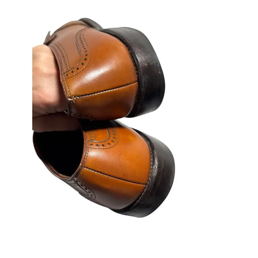 Allen Edmonds Bridgeton Loafers Mens 8.5D Brown Leather Kiltie Wingtip Slip On